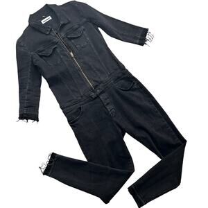 DL1961 Jeans Black Winnie Skinny Leg Grunge Jumpsuit Size Medium